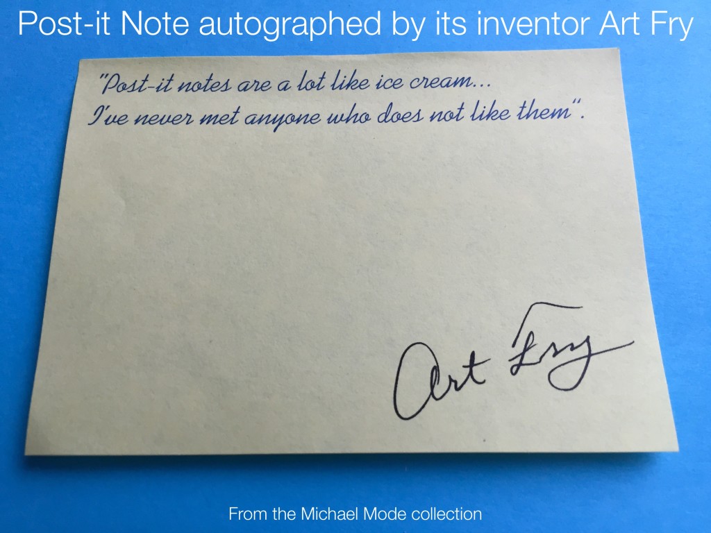 Art Fry autographed post it note